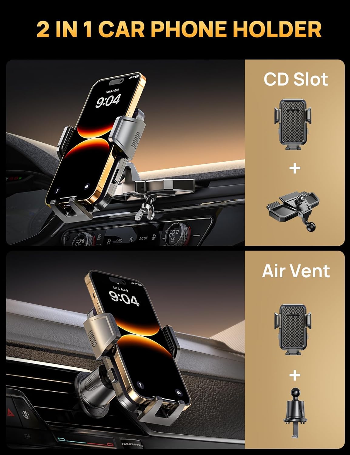 MM700 CD Phone Mount Black Hook