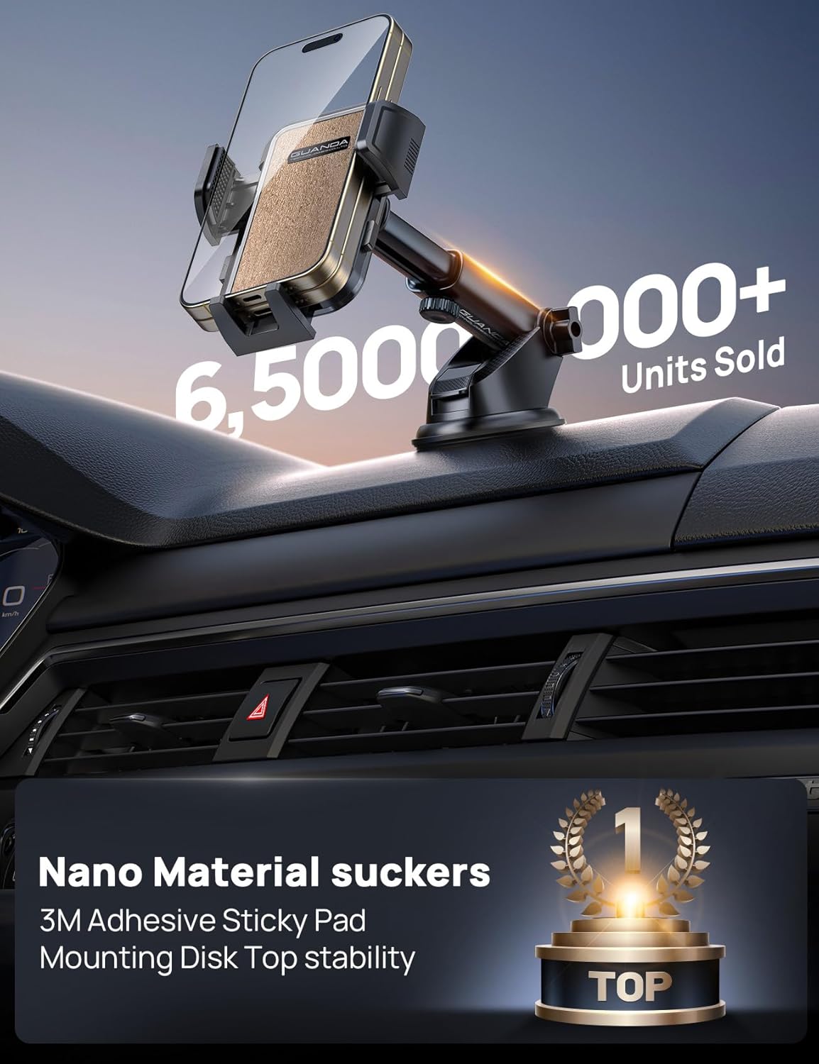 MM400R Car Vent Phone Mount Gold Hook