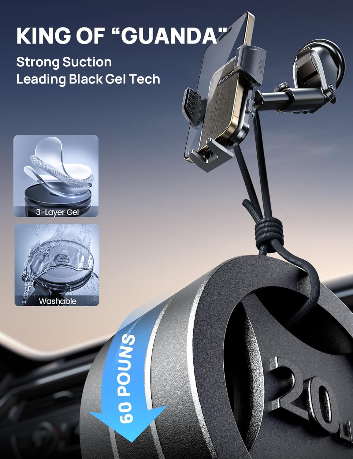 MM400R Car Vent Phone Mount Gray Hook