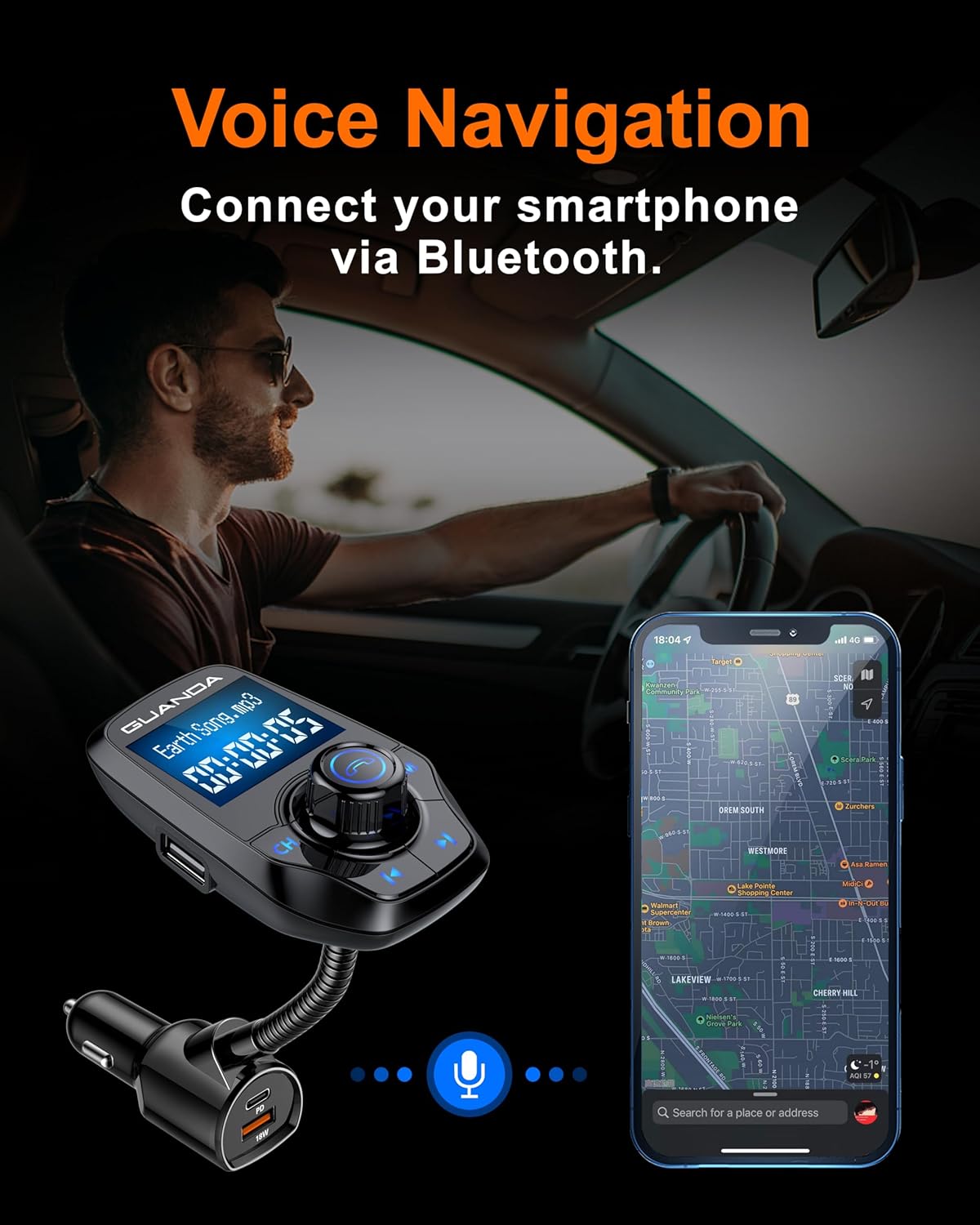 RM130 Bluetooth FM Transmitter Car