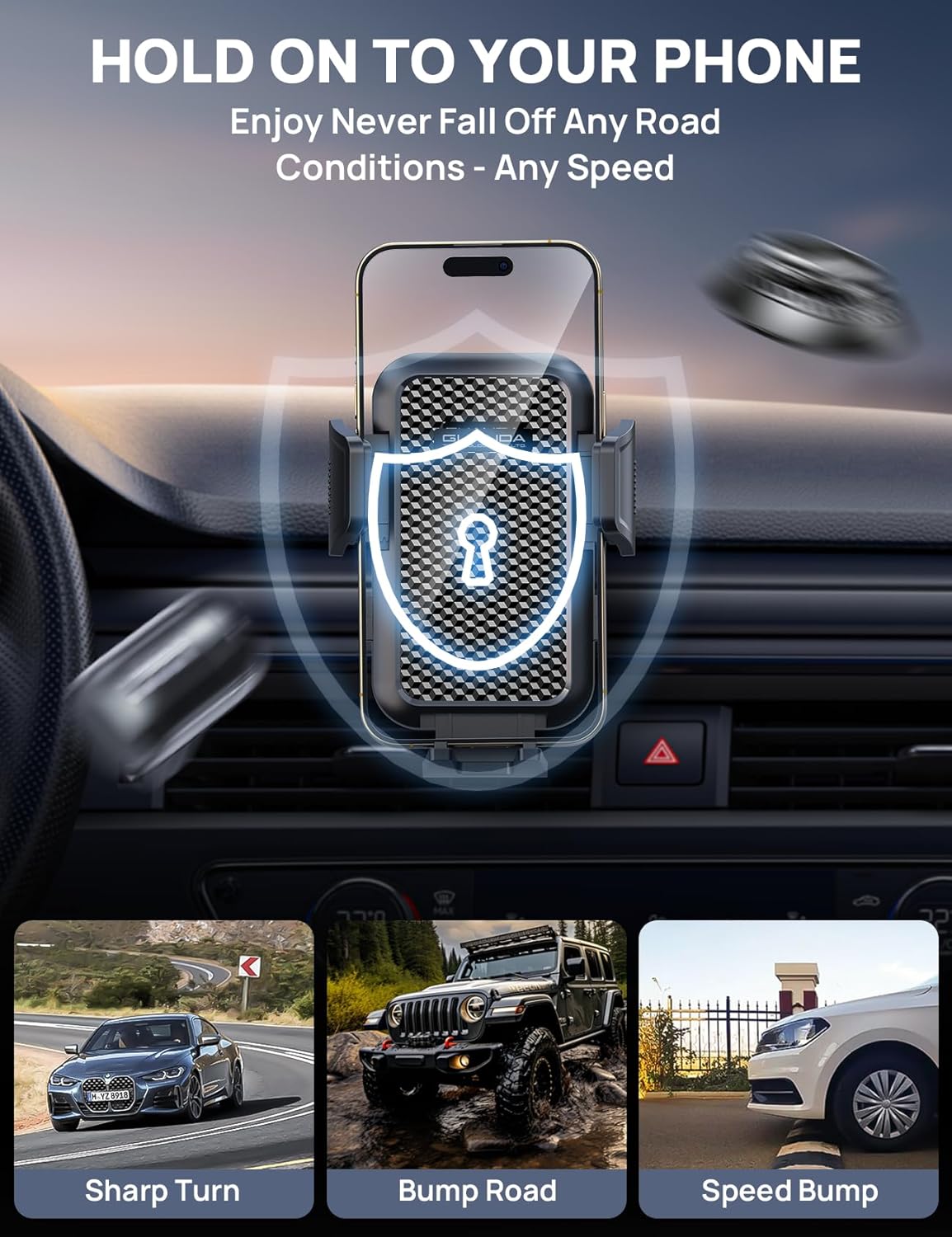 MM400R Car Vent Phone Mount Black Clip