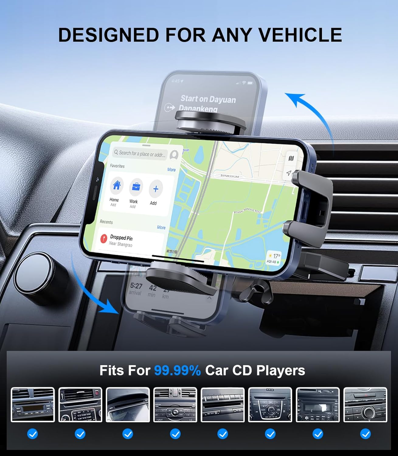 CD Car Phone Holder BLACK