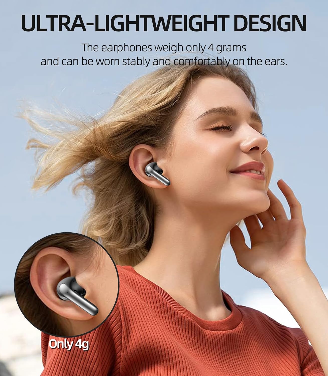 SM300 Wireless Earbuds Dual Mic Black