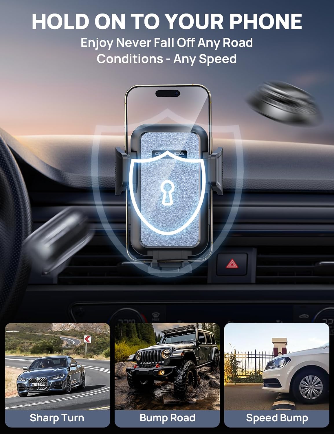 MM400R Car Vent Phone Mount Blue Clip