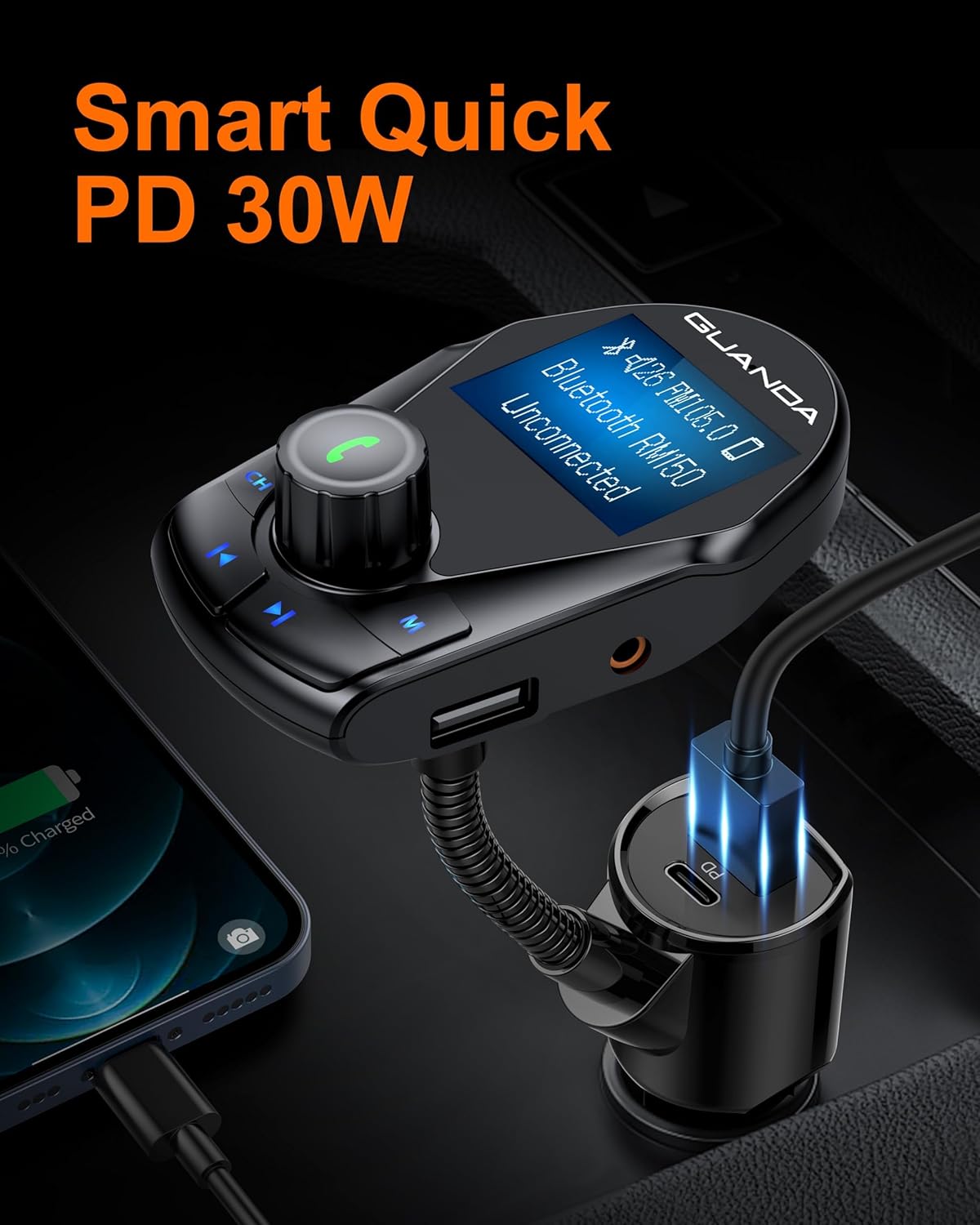 RM150 Car Bluetooth Adapter Charger