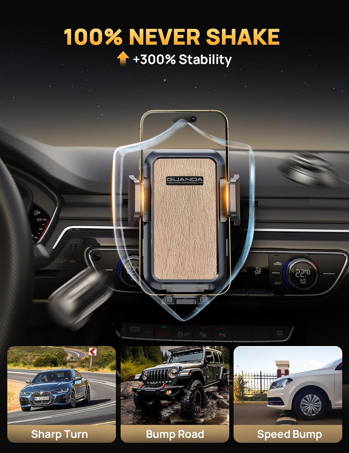 MM700 CD Phone Mount Gold Hook