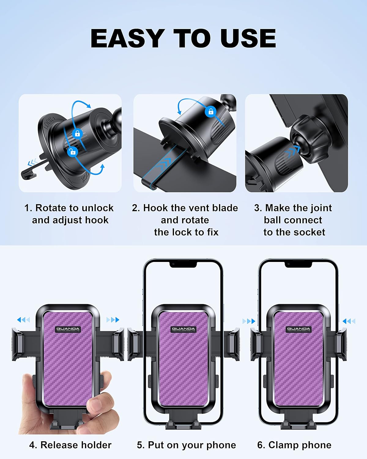 Autotelefonhalter Lila