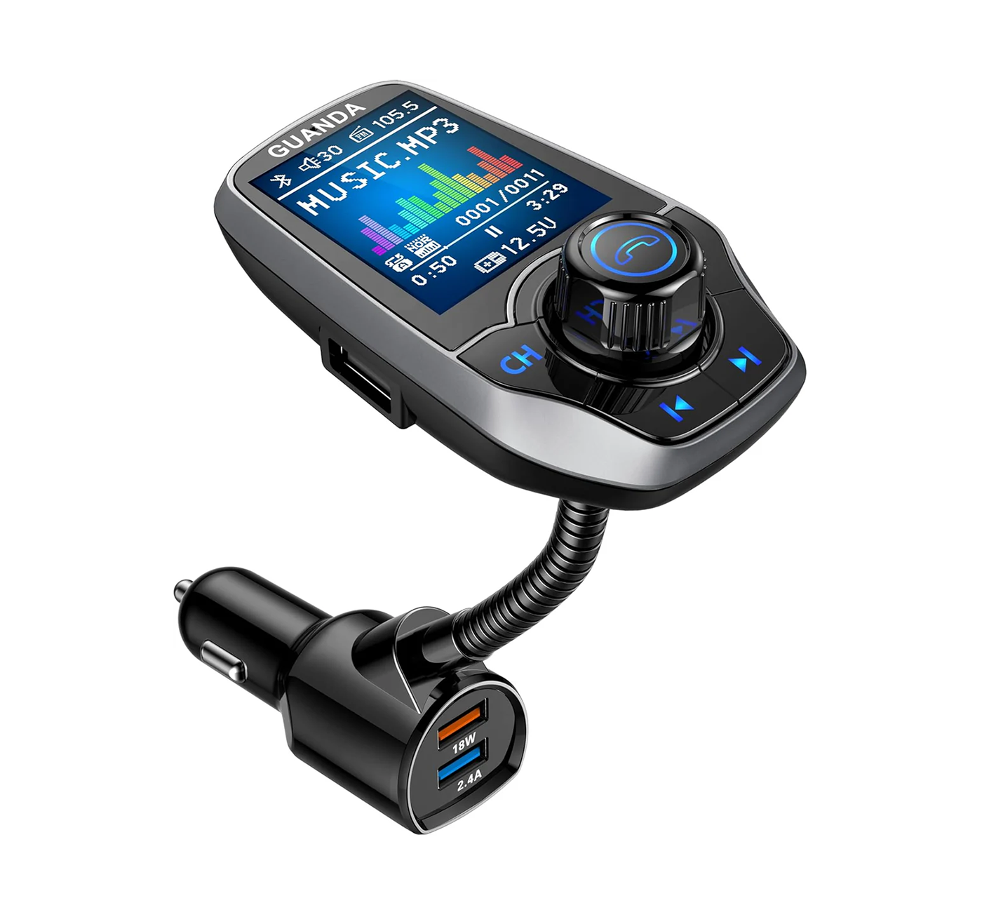 RM100 Bluetooth FM Transmitter Pewter