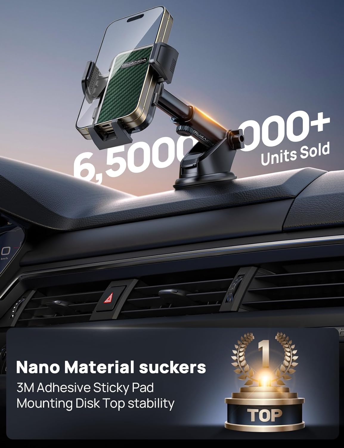 MM400R Car Vent Phone Mount Green Hook