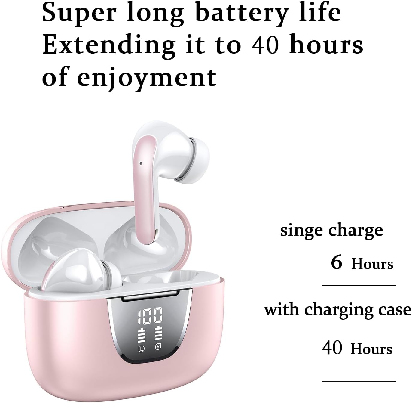 SM300 Wireless Earbuds Dual Mic Pink