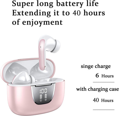 SM300 Wireless Earbuds Dual Mic Pink