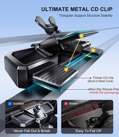 CD Car Phone Holder Black-Upgraded