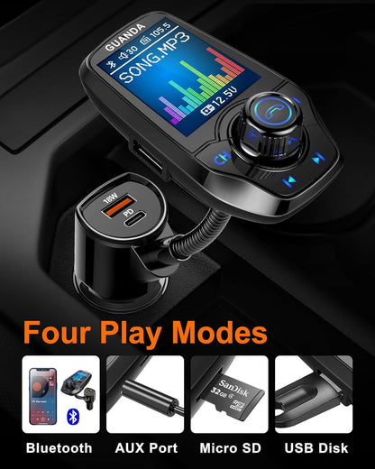 RM100 Bluetooth FM Transmitter PD Black
