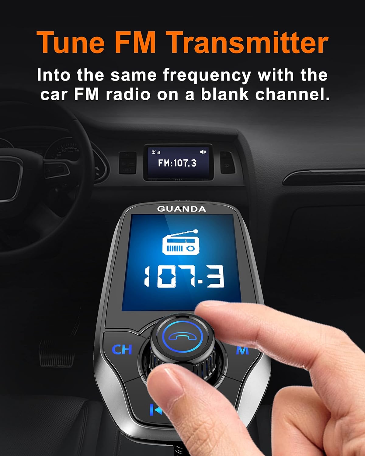 RM100 Bluetooth FM Transmitter Pewter