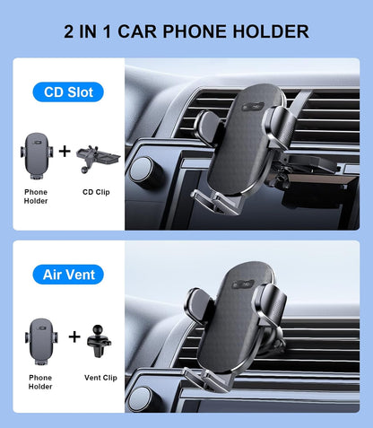 CD Car Phone Holder Black-Upgraded