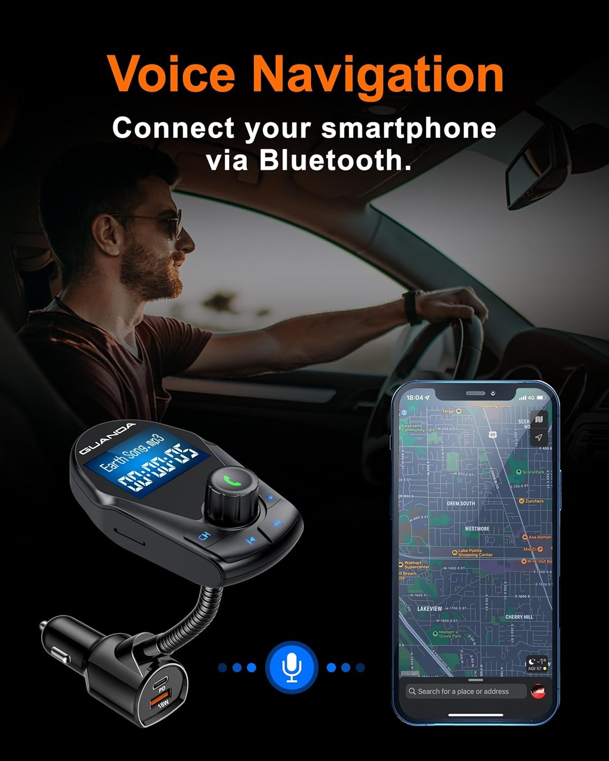 RM150 Car Bluetooth Adapter Charger