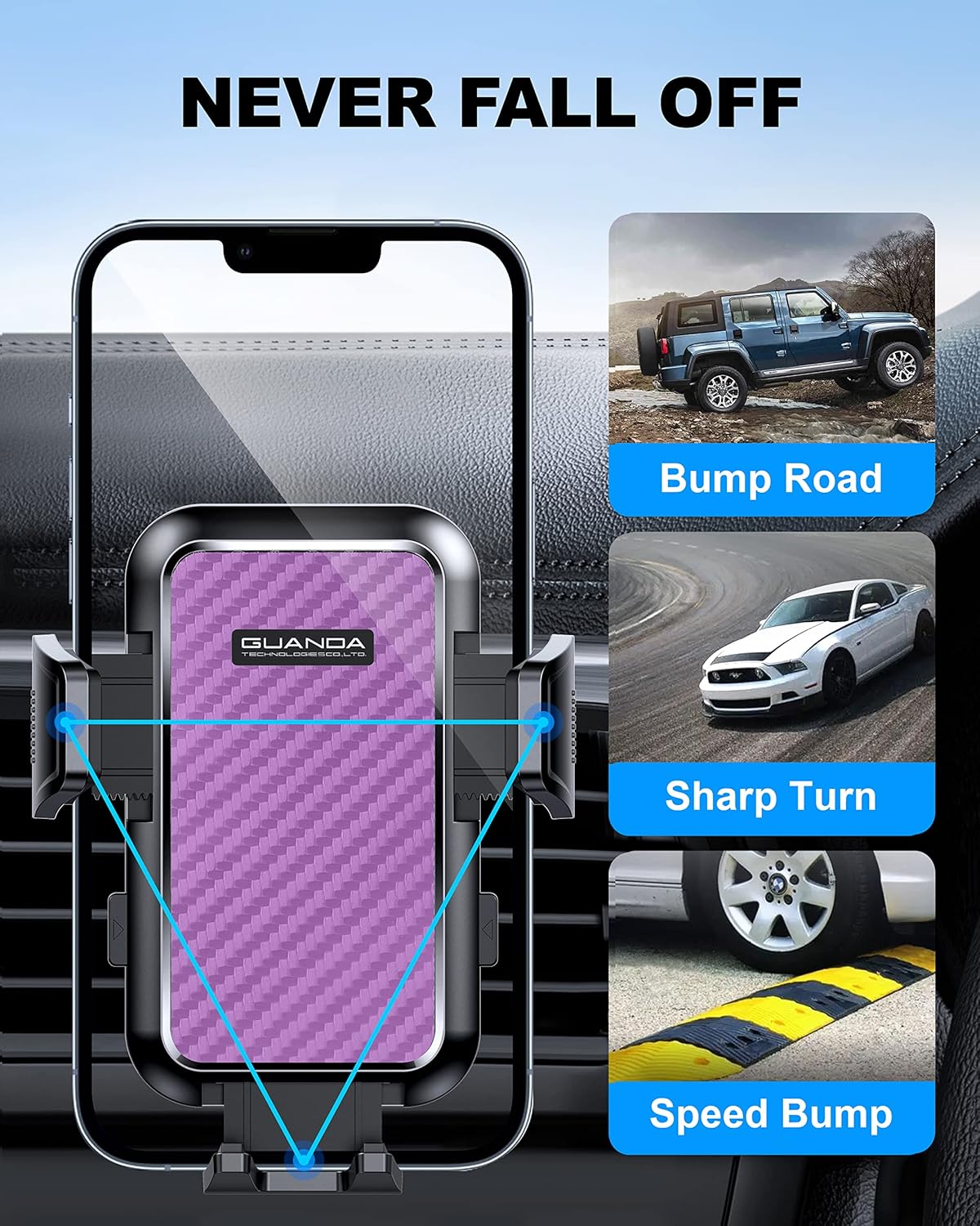 MM300 Car Phone Holder Purple