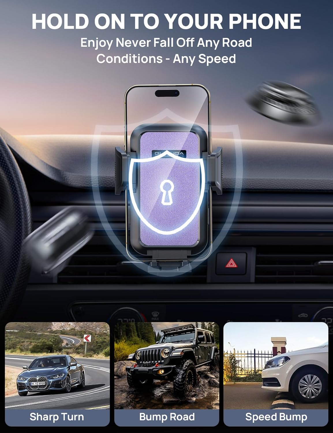 MM400R Car Vent Phone Mount Purple Clip