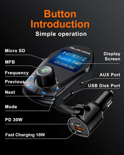 RM150 Car Bluetooth Adapter Charger