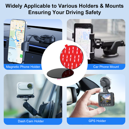 Dashboard Mounting Disk with 3M VHB Adhesive for Car Phone Holder, Suction Cup Mount Plate for GPS & Cell Phone Mount, Universal Adhesive Dashboard Pad 82mm 3 Pack