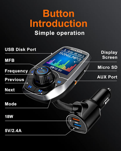 RM100 Bluetooth FM Transmitter Pewter