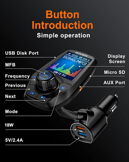 RM100 Bluetooth FM Transmitter Matte Black