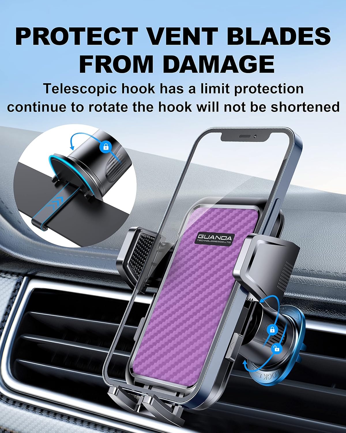 MM300 Car Phone Holder Purple